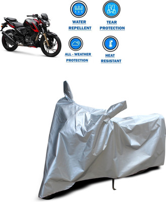 CODOKI Two Wheeler Cover for TVS(Apache RTR 200, Silver)