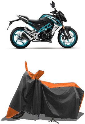 SUGASHRI Waterproof Two Wheeler Cover for CFMoto(150NK BS6, Orange, Black)