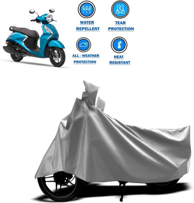 CODOKI Two Wheeler Cover for Yamaha(Fascino 125 FI, Silver)