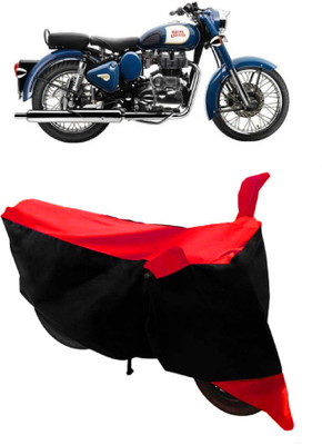 ABORDABLE Two Wheeler Cover for Royal Enfield(Bullet 350, Red, Black)