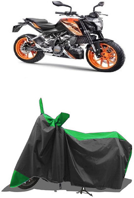 SUGASHRI Waterproof Two Wheeler Cover for KTM(125 Duke, Green, Black)