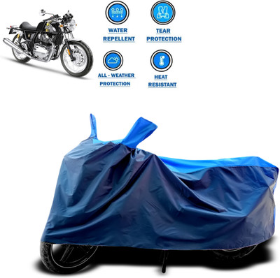 GOSHIV-car and bike accessories Two Wheeler Cover for Royal Enfield(Continental GT 650, Blue)