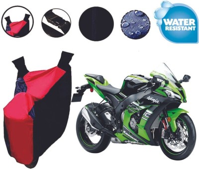 Mdstar Waterproof Two Wheeler Cover for Kawasaki(Ninja 300 BS6, Red, Blue)