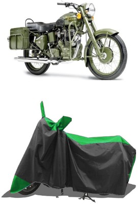 SUGASHRI Waterproof Two Wheeler Cover for Royal Enfield(Battle, Green, Black)