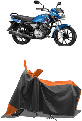 SUGASHRI Waterproof Two Wheeler Cover for Yamaha(Saluto RX, Orange, Black)