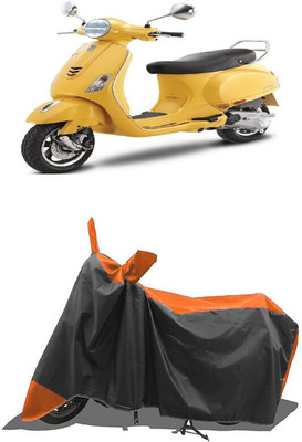 SUGASHRI Waterproof Two Wheeler Cover for Vespa(Vespa VXL 125, Orange, Black)