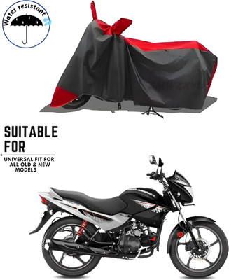 SK AUTO Waterproof Two Wheeler Cover for Hero(Glamour, Black, Red)