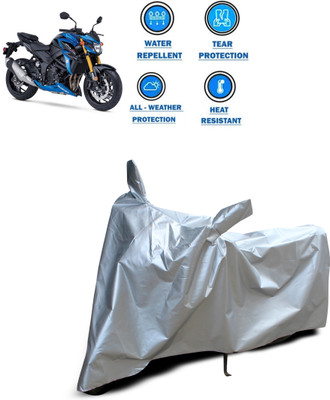 GOSHIV-car and bike accessories Two Wheeler Cover for Suzuki(GSX, Silver)