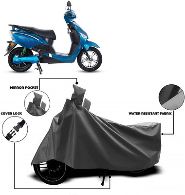 MMSSTAR Waterproof Two Wheeler Cover for Hero(Electric Optima Plus BS6, Grey)