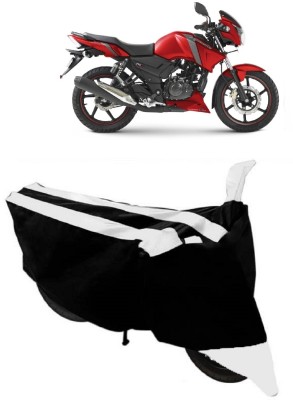 ABORDABLE Two Wheeler Cover for TVS(Apache RTR 160, White, Black)