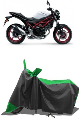 SUGASHRI Waterproof Two Wheeler Cover for Suzuki(SV650 BS6, Green, Black)