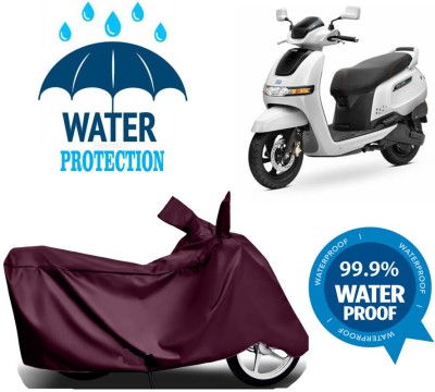 Mdstar Waterproof Two Wheeler Cover for TVS(iQube Electric, Maroon)