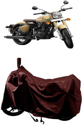 SUGASHRI Waterproof Two Wheeler Cover for Royal Enfield(Classic 350 Signals, Maroon)