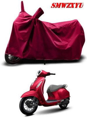SK AUTO Waterproof Two Wheeler Cover for Universal For Bike(Chetak, Maroon)