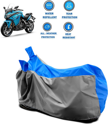 GOSHIV-car and bike accessories Two Wheeler Cover for CFMoto(650GT, Grey)