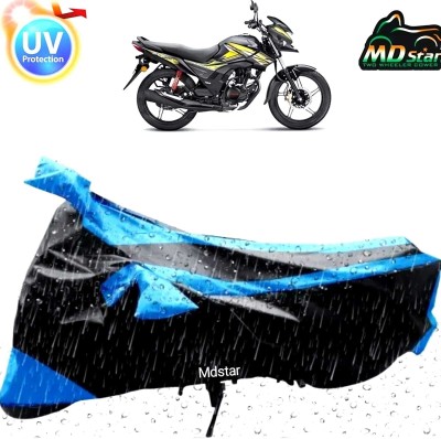 Mdstar Waterproof Two Wheeler Cover for Honda(CB Shine SP, Blue, Black)