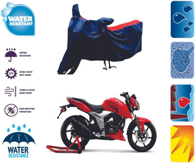Mdstar Waterproof Two Wheeler Cover for TVS(Apache RTR 160, Red, Blue)