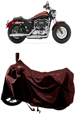 SUGASHRI Waterproof Two Wheeler Cover for Harley Davidson(1200 Custom, Maroon)