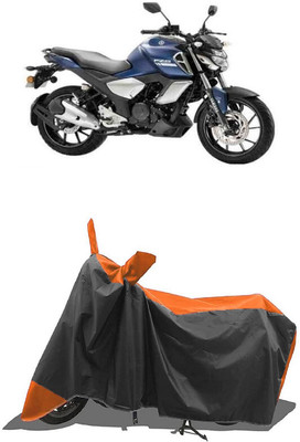 SUGASHRI Waterproof Two Wheeler Cover for Yamaha(FZ-S, Orange, Black)