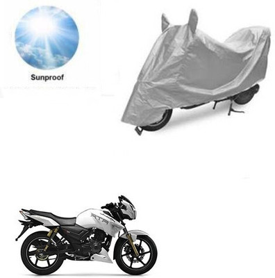 SK AUTO Waterproof Two Wheeler Cover for TVS(Apache RTR 180, Silver)