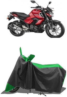 SUGASHRI Waterproof Two Wheeler Cover for Yamaha(FZS-FI V3 BS6, Green, Black)