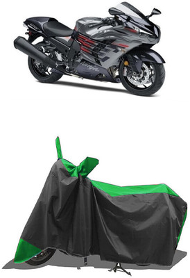 SUGASHRI Waterproof Two Wheeler Cover for Kawasaki(Ninja ZX-14R, Green, Black)