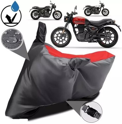 SK AUTO Waterproof Two Wheeler Cover for Royal Enfield(Bullet 350, Red, Black)
