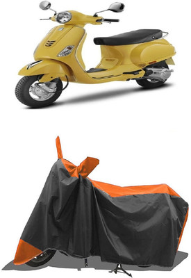 SUGASHRI Waterproof Two Wheeler Cover for Vespa(Vespa LX 125, Orange, Black)