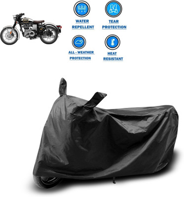 CODOKI Two Wheeler Cover for Royal Enfield(Classic 500, Black)
