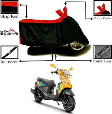 SK AUTO Two Wheeler Cover for Hero(Pleasure Plus, Red, Black)