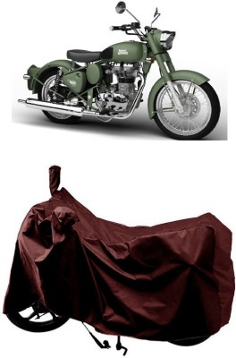 SUGASHRI Waterproof Two Wheeler Cover for Royal Enfield(Battle Green, Maroon)