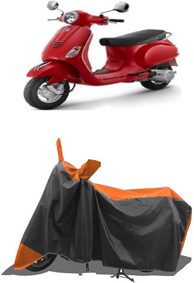 SUGASHRI Waterproof Two Wheeler Cover for Piaggio(Vespa LX, Orange, Black)