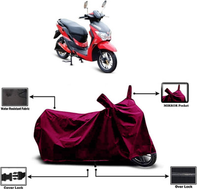SK AUTO Two Wheeler Cover for Hero(Electric Dash, Maroon)