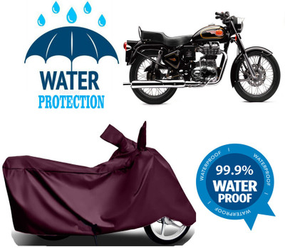 Mdstar Waterproof Two Wheeler Cover for Royal Enfield(Bullet Electra Twinspark, Maroon)