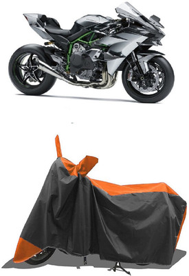 SUGASHRI Waterproof Two Wheeler Cover for Kawasaki(Ninja H2, Orange, Black)