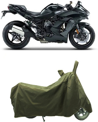 Coxtor Waterproof Two Wheeler Cover for Kawasaki(Ninja H2 SX BS6, Gold)