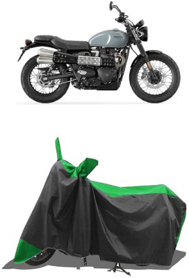 SUGASHRI Waterproof Two Wheeler Cover for Triumph(Scrambler 1200 BS6, Green, Black)