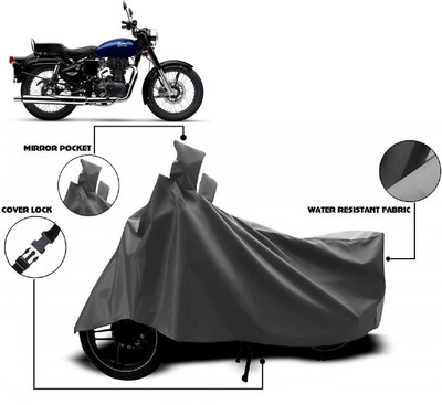 MMSSTAR Waterproof Two Wheeler Cover for Royal Enfield(350, Grey)