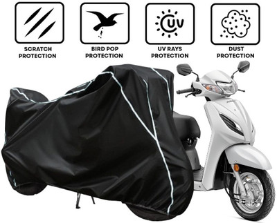 Kishori Enterprises Waterproof Two Wheeler Cover for Honda(Activa 6G, Black, White)