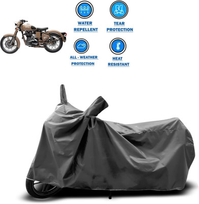 CODOKI Two Wheeler Cover for Royal Enfield(Classic Desert Storm, Grey)
