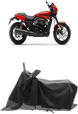 SUGASHRI Waterproof Two Wheeler Cover for Harley Davidson(Street Rod, Grey, Black)