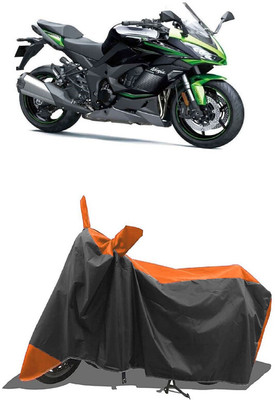 SUGASHRI Waterproof Two Wheeler Cover for Kawasaki(Ninja 1000, Orange, Black)