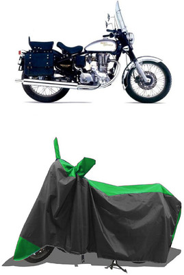 SUGASHRI Waterproof Two Wheeler Cover for Royal Enfield(Machismo 350, Green, Black)