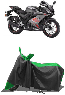 SUGASHRI Waterproof Two Wheeler Cover for Yamaha(YZF-R15 V3 New BS6, Green, Black)