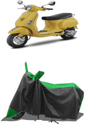 SUGASHRI Waterproof Two Wheeler Cover for Vespa(Vespa LX 125, Green, Black)