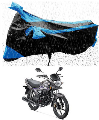 JVDHUB Two Wheeler Cover for Honda(CB Shine, Blue, Black)