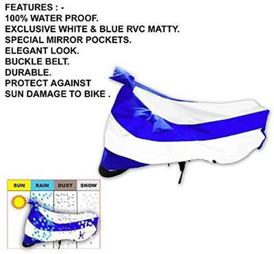SK AUTO Two Wheeler Cover for Suzuki(Sling Shot, Blue, White)