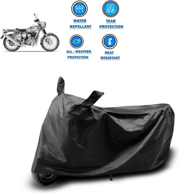 CODOKI Two Wheeler Cover for Royal Enfield(Bullet Trials 500, Black)
