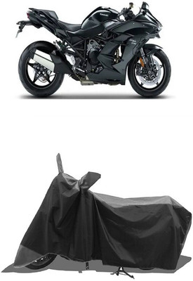 SUGASHRI Waterproof Two Wheeler Cover for Kawasaki(Ninja H2 SX BS6, Grey, Black)