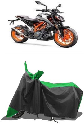 SUGASHRI Waterproof Two Wheeler Cover for KTM(390 Duke BS6, Green, Black)